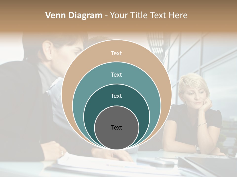 Business Table Businesswoman PowerPoint Template