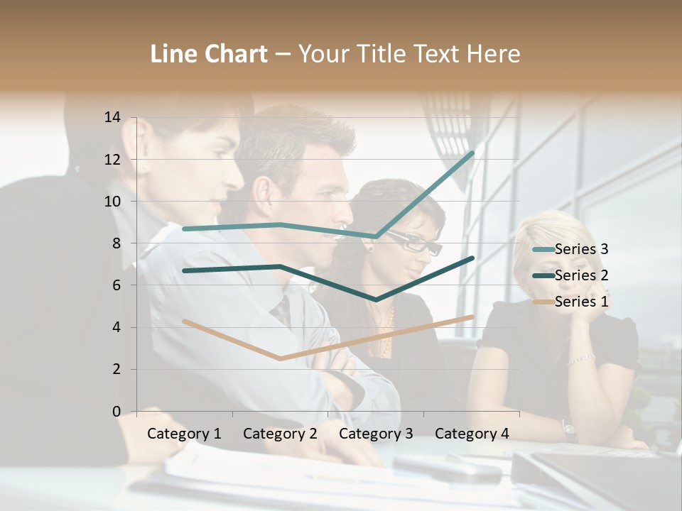 Business Table Businesswoman PowerPoint Template