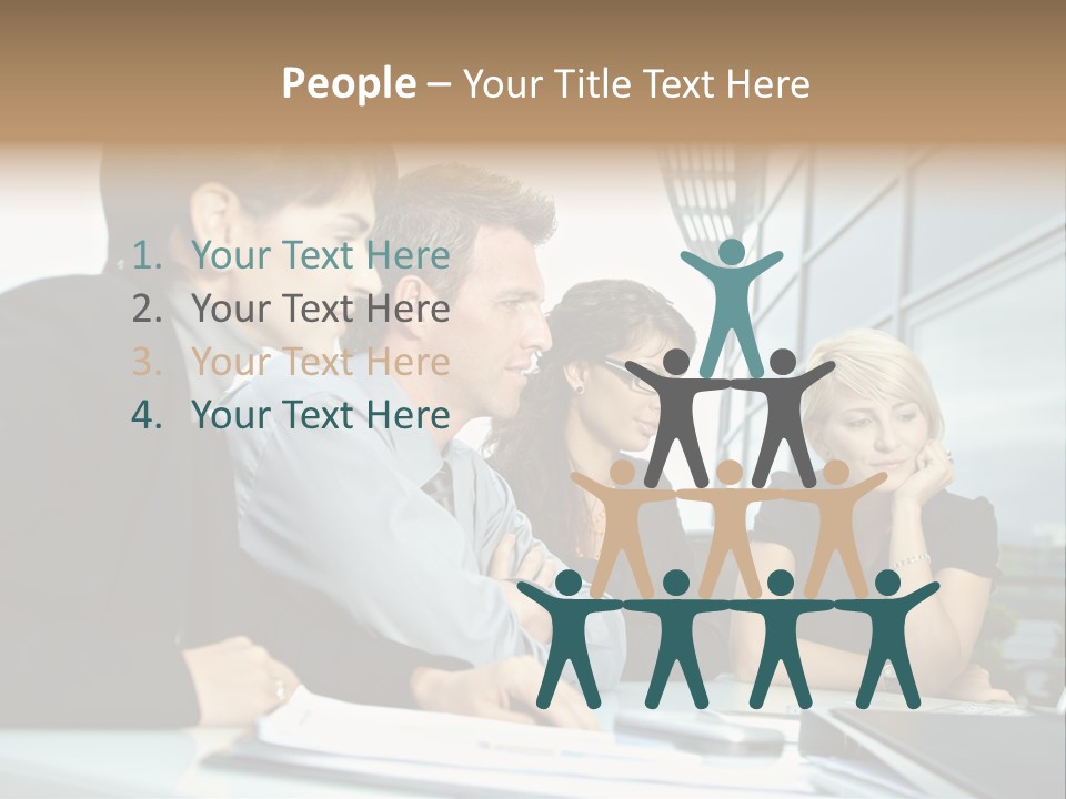 Business Table Businesswoman PowerPoint Template