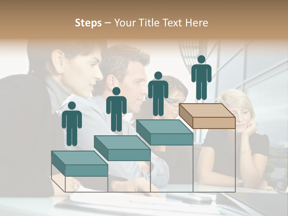 Business Table Businesswoman PowerPoint Template