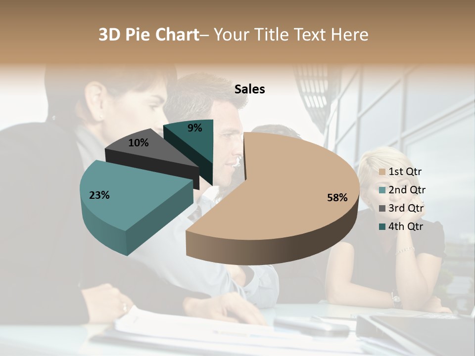 Business Table Businesswoman PowerPoint Template