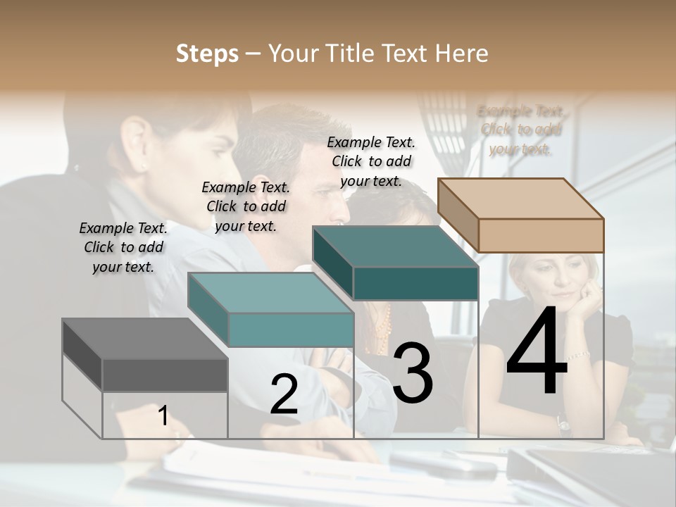 Business Table Businesswoman PowerPoint Template
