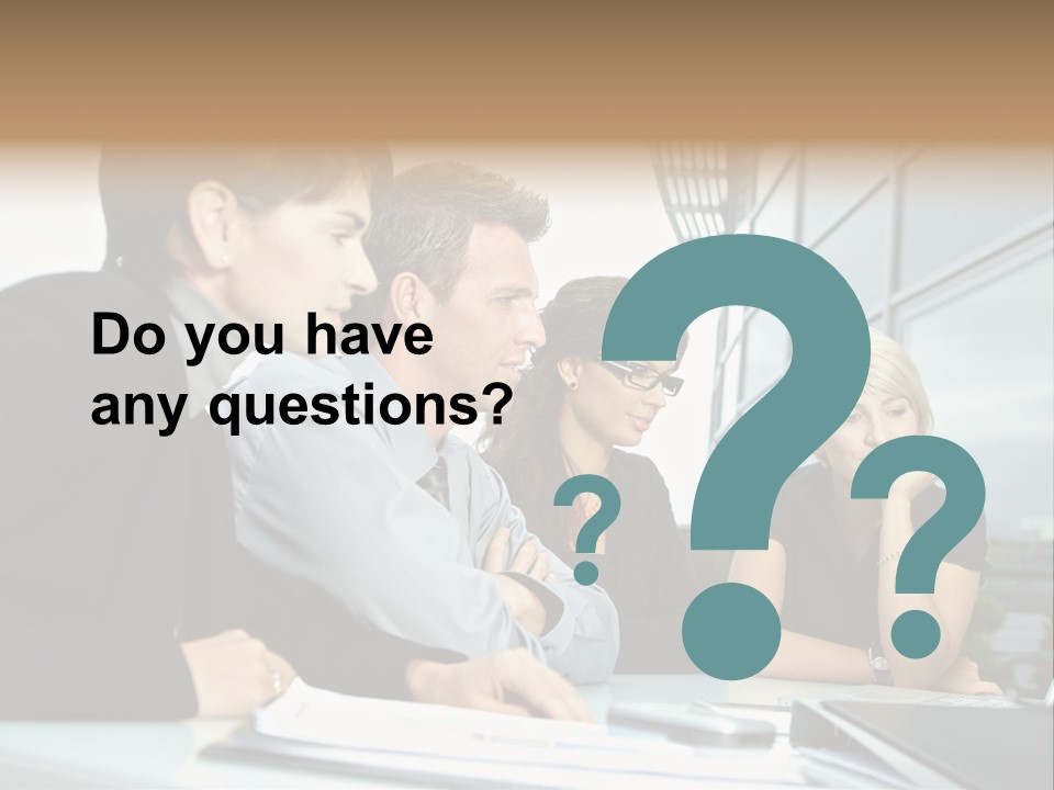 Business Table Businesswoman PowerPoint Template