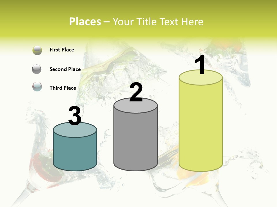 A Group Of Glasses Filled With Water And Fruit PowerPoint Template