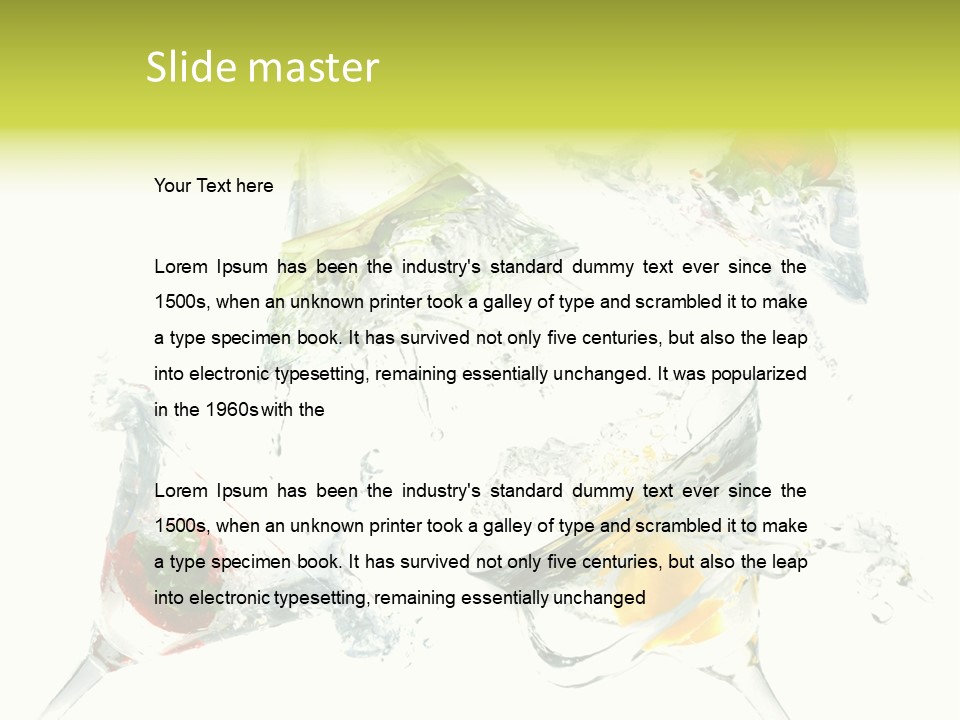 A Group Of Glasses Filled With Water And Fruit PowerPoint Template