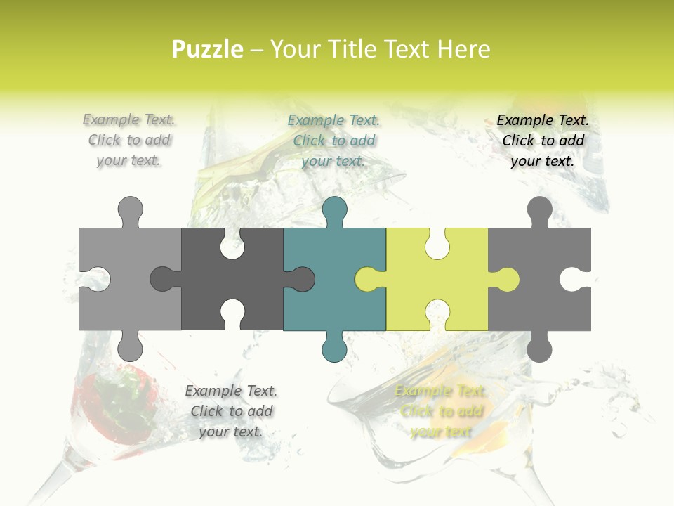 A Group Of Glasses Filled With Water And Fruit PowerPoint Template