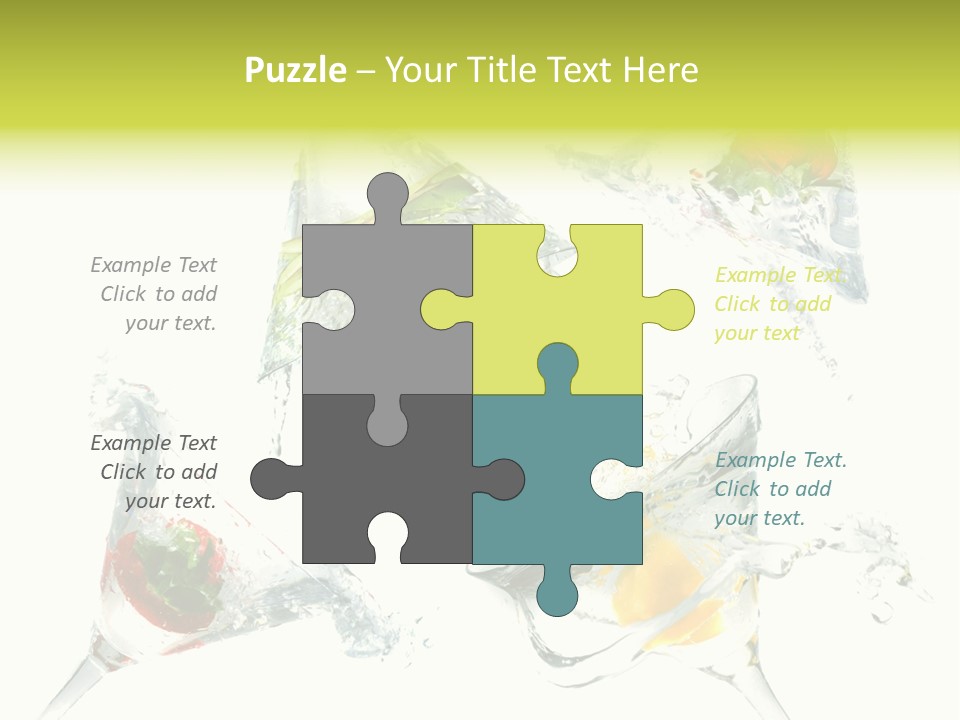 A Group Of Glasses Filled With Water And Fruit PowerPoint Template