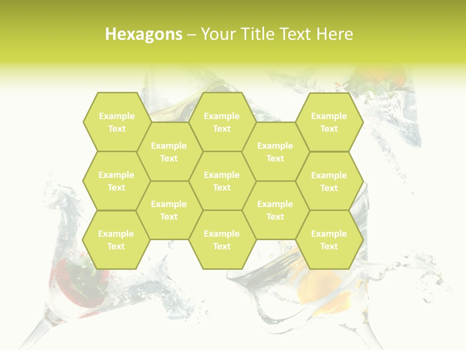 A Group Of Glasses Filled With Water And Fruit PowerPoint Template