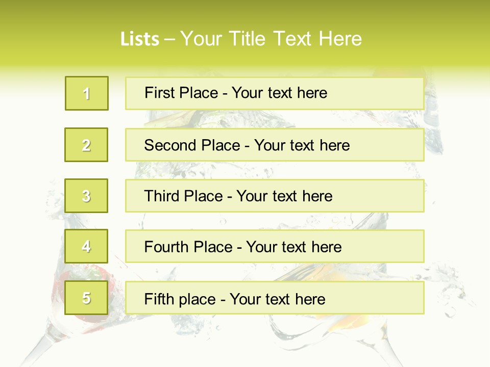 A Group Of Glasses Filled With Water And Fruit PowerPoint Template