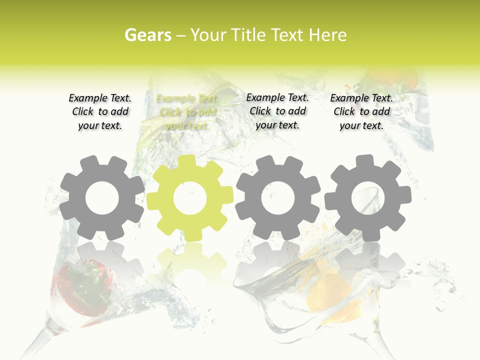 A Group Of Glasses Filled With Water And Fruit PowerPoint Template