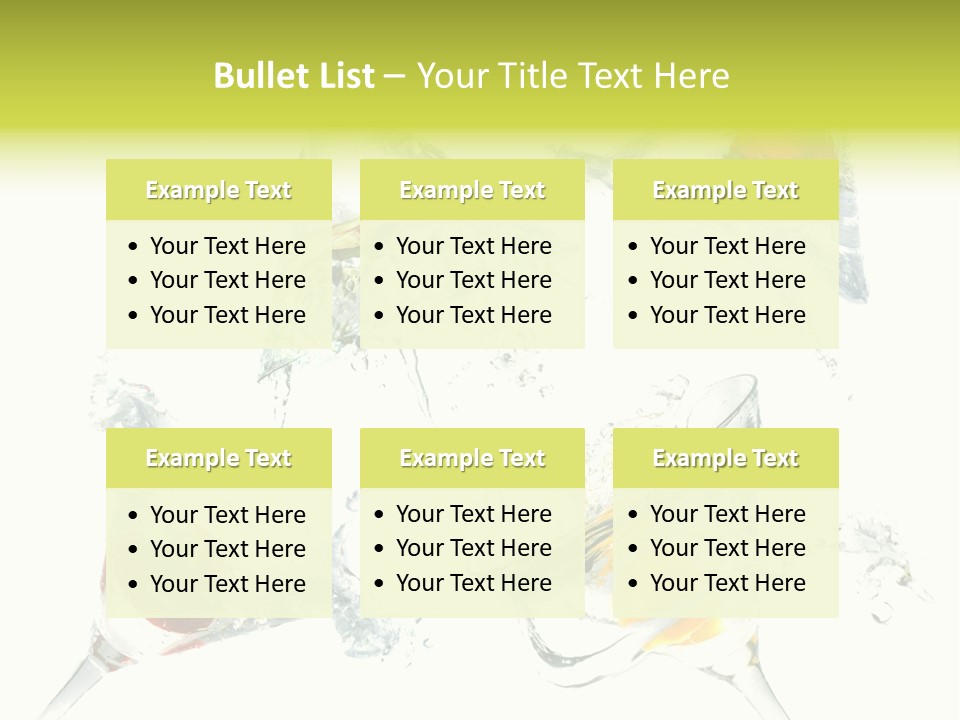 A Group Of Glasses Filled With Water And Fruit PowerPoint Template