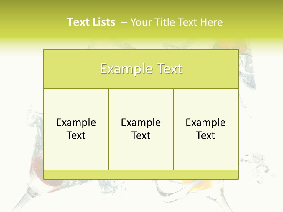A Group Of Glasses Filled With Water And Fruit PowerPoint Template
