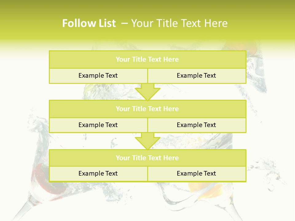 A Group Of Glasses Filled With Water And Fruit PowerPoint Template