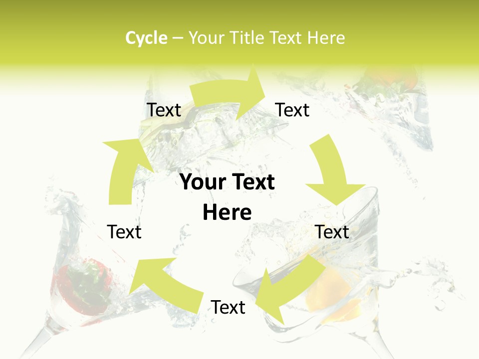 A Group Of Glasses Filled With Water And Fruit PowerPoint Template