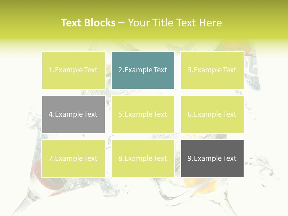 A Group Of Glasses Filled With Water And Fruit PowerPoint Template
