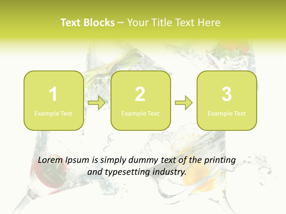 A Group Of Glasses Filled With Water And Fruit PowerPoint Template