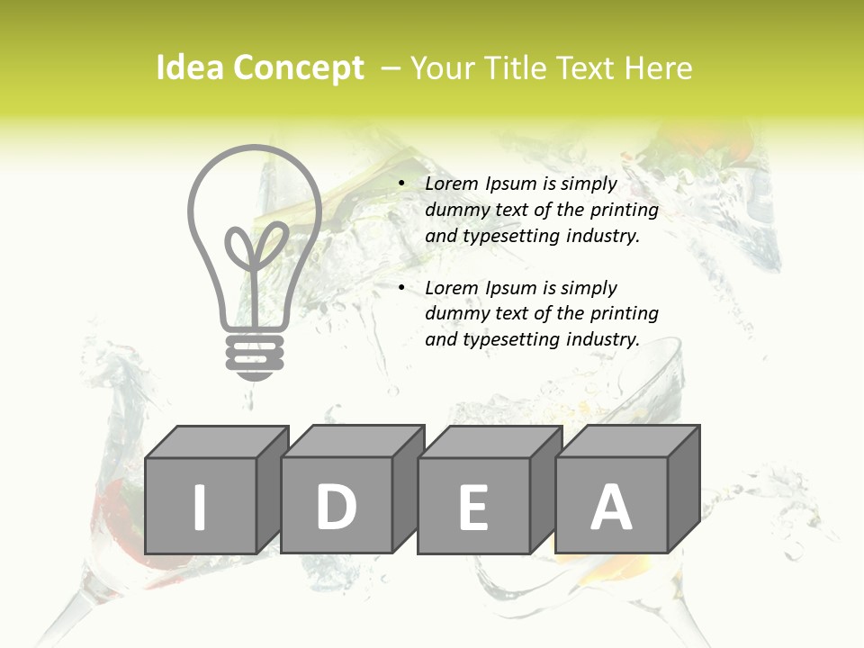 A Group Of Glasses Filled With Water And Fruit PowerPoint Template