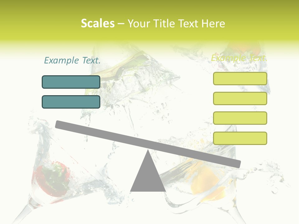 A Group Of Glasses Filled With Water And Fruit PowerPoint Template