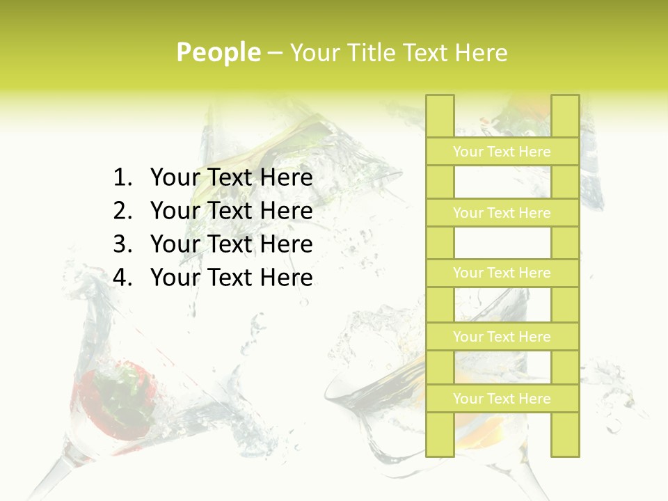 A Group Of Glasses Filled With Water And Fruit PowerPoint Template