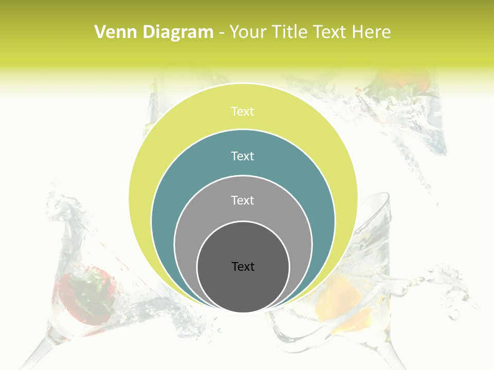 A Group Of Glasses Filled With Water And Fruit PowerPoint Template