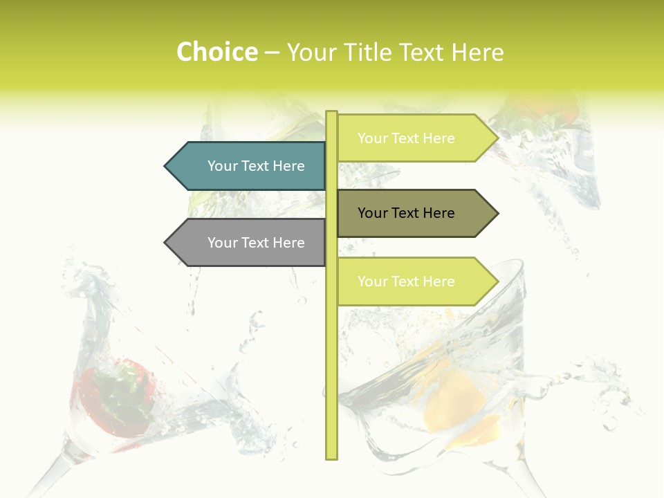A Group Of Glasses Filled With Water And Fruit PowerPoint Template