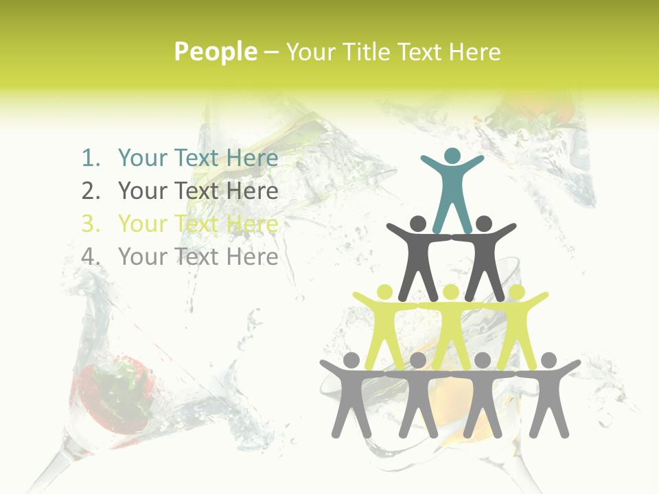 A Group Of Glasses Filled With Water And Fruit PowerPoint Template