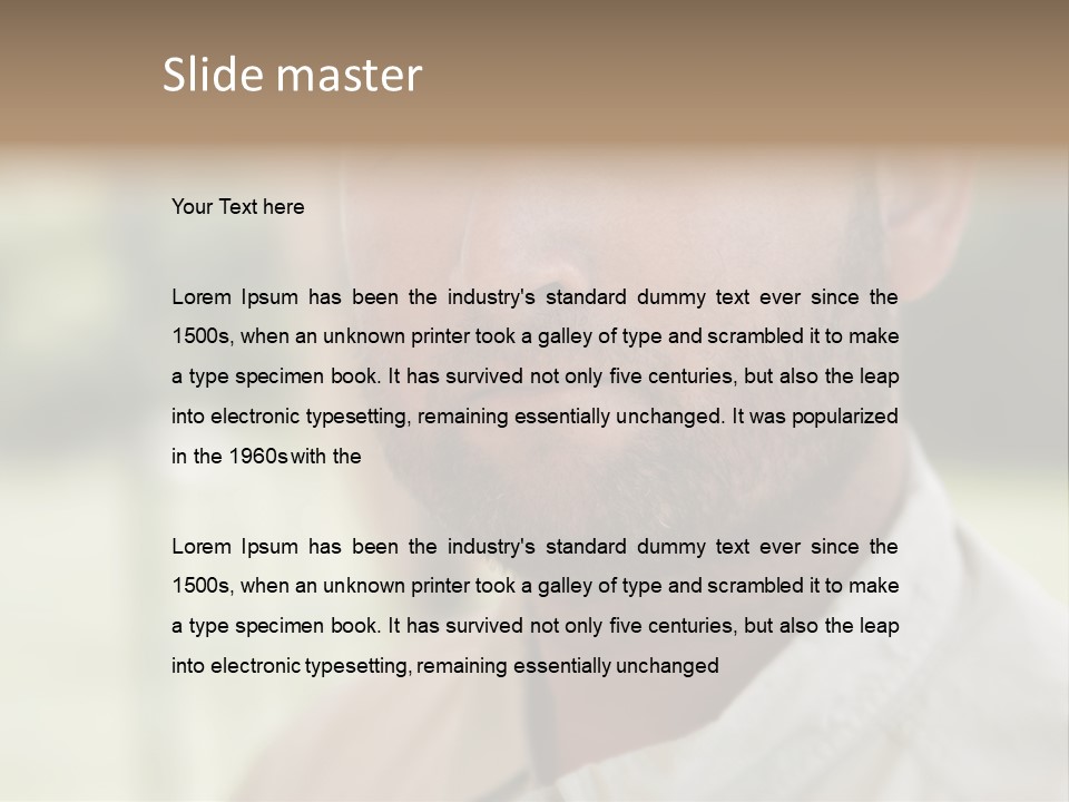 Years Man Green Eyes PowerPoint Template