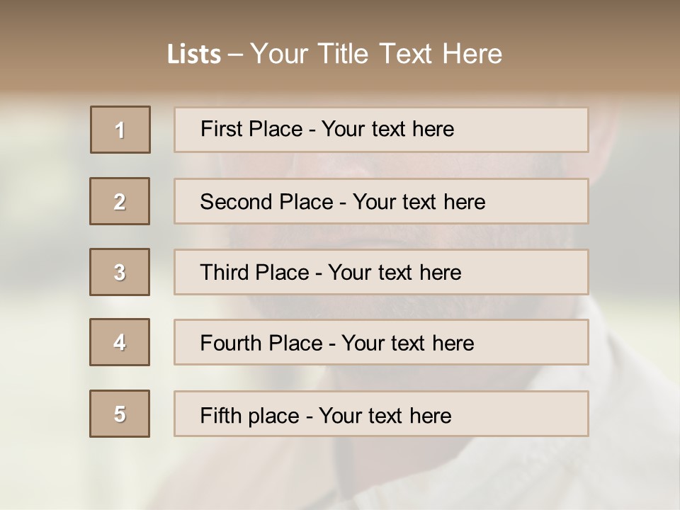 Years Man Green Eyes PowerPoint Template