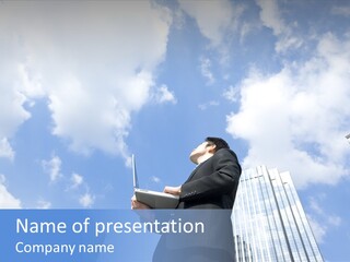 Japanese Boy Businessman PowerPoint Template