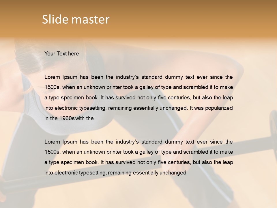 Barbell Dumbbell Person PowerPoint Template