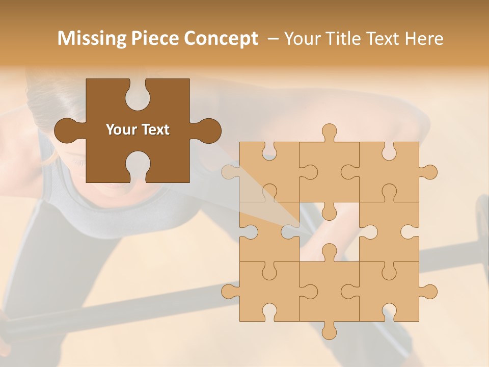 Barbell Dumbbell Person PowerPoint Template