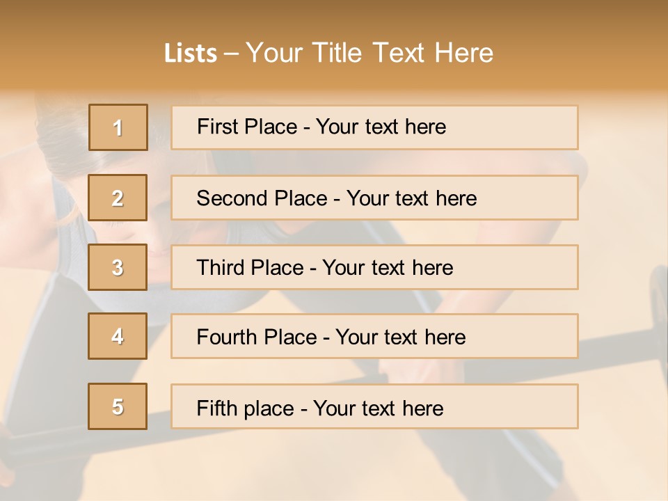 Barbell Dumbbell Person PowerPoint Template