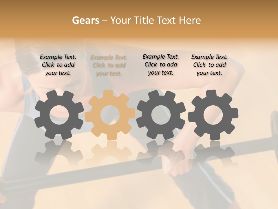 Barbell Dumbbell Person PowerPoint Template