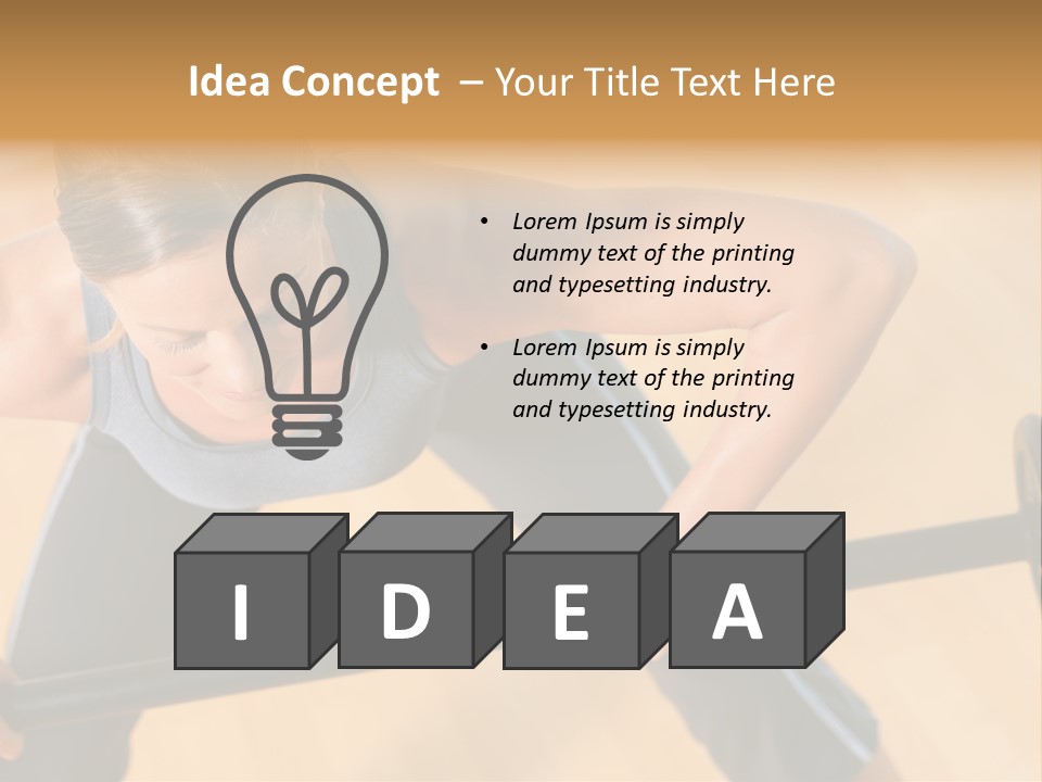 Barbell Dumbbell Person PowerPoint Template