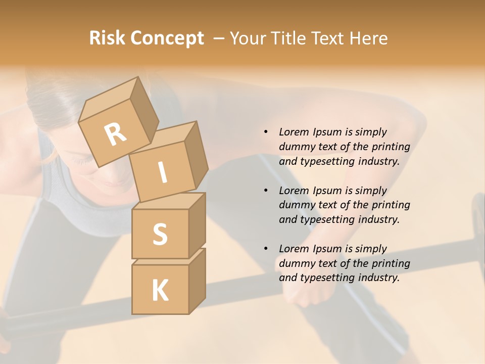 Barbell Dumbbell Person PowerPoint Template