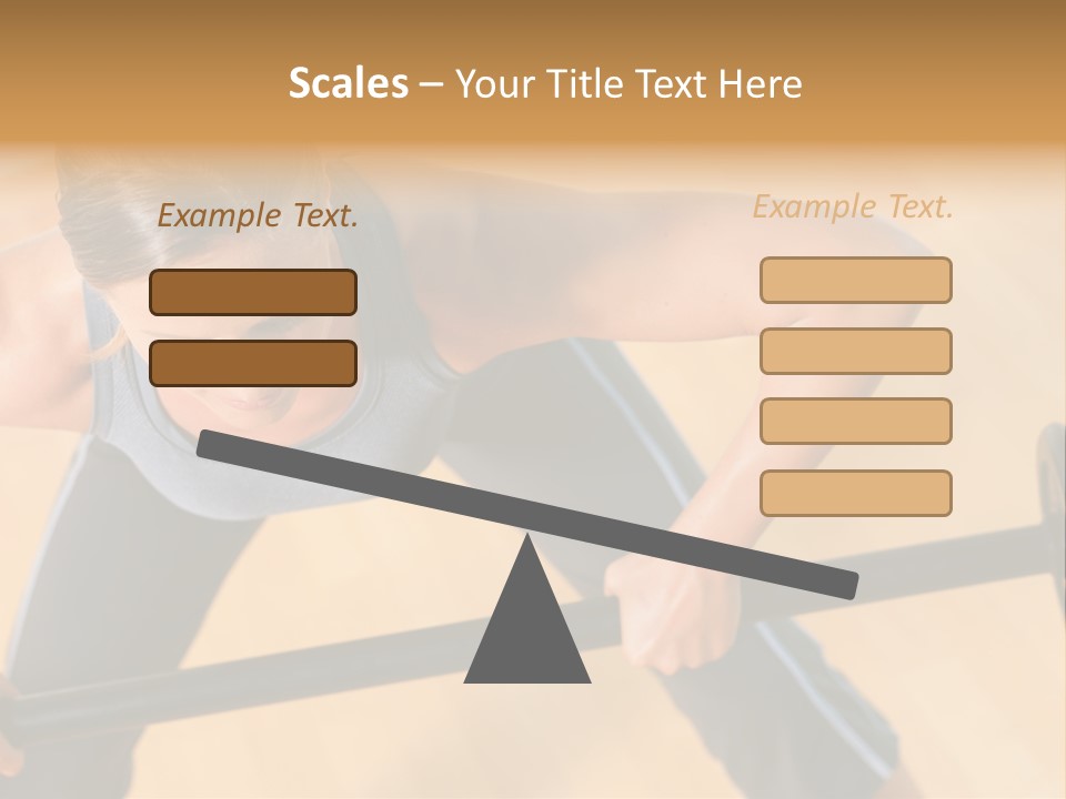 Barbell Dumbbell Person PowerPoint Template