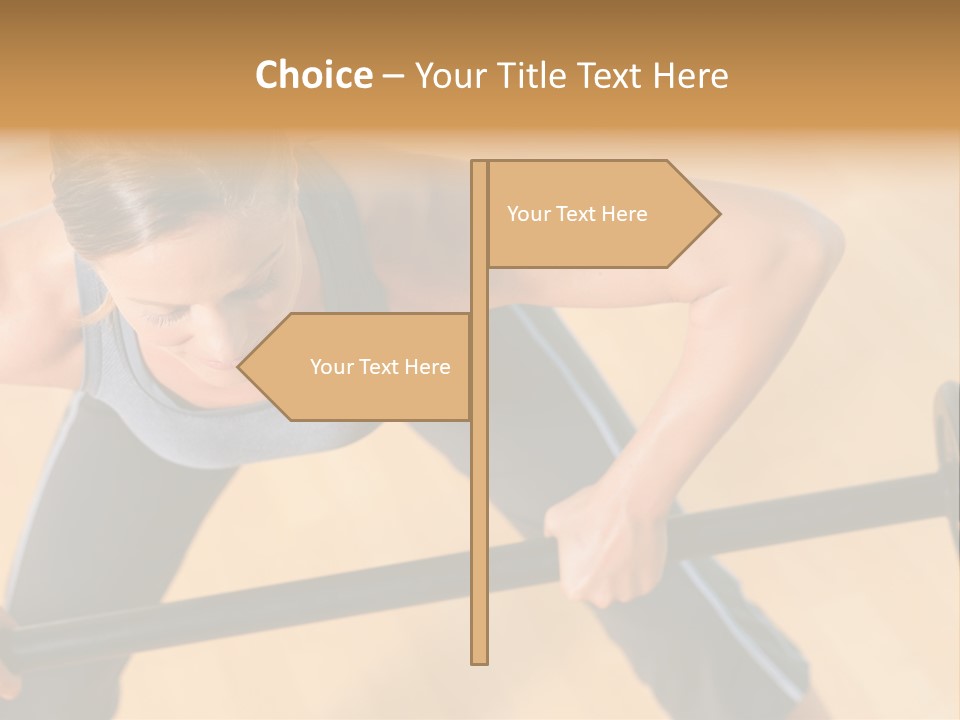 Barbell Dumbbell Person PowerPoint Template