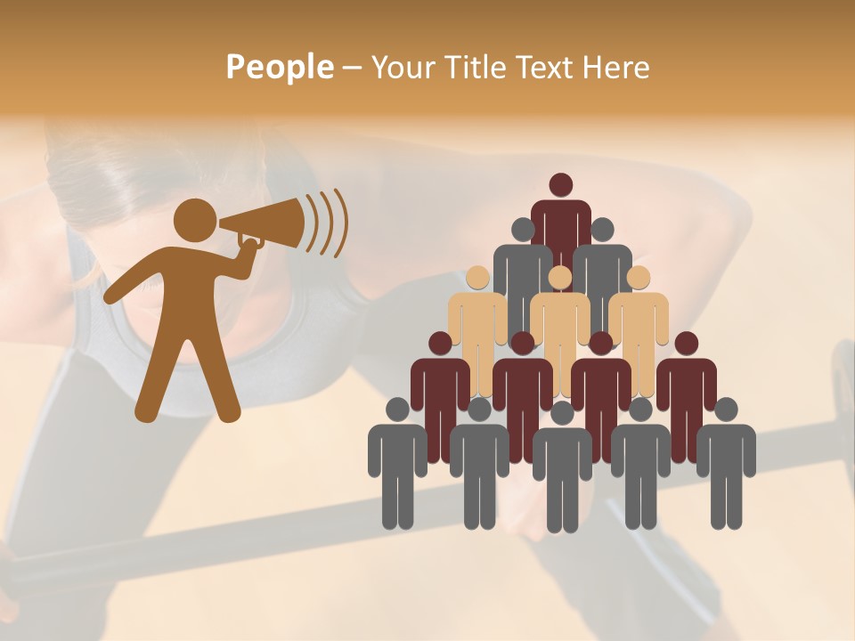 Barbell Dumbbell Person PowerPoint Template