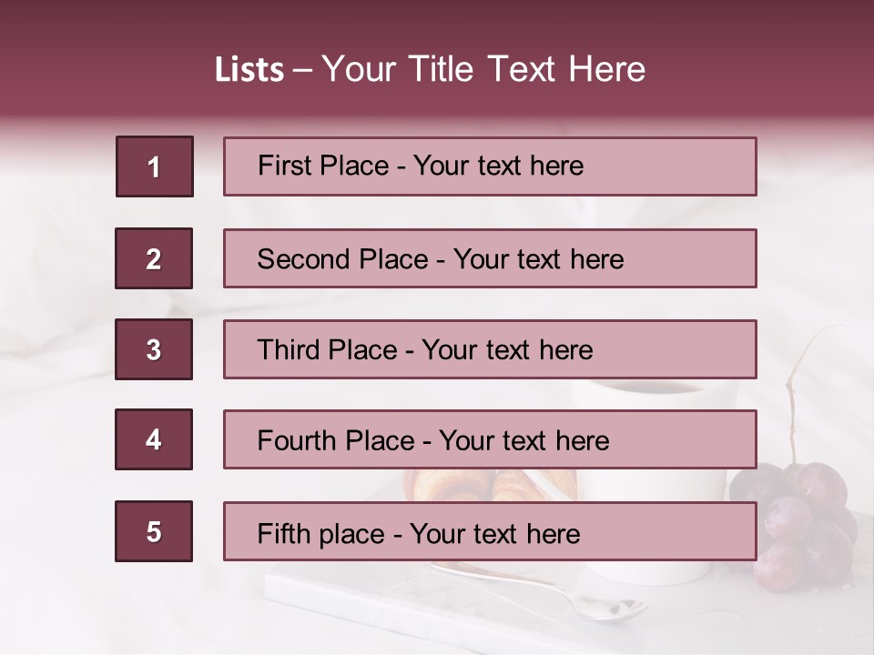 Beverage Furnishings White PowerPoint Template