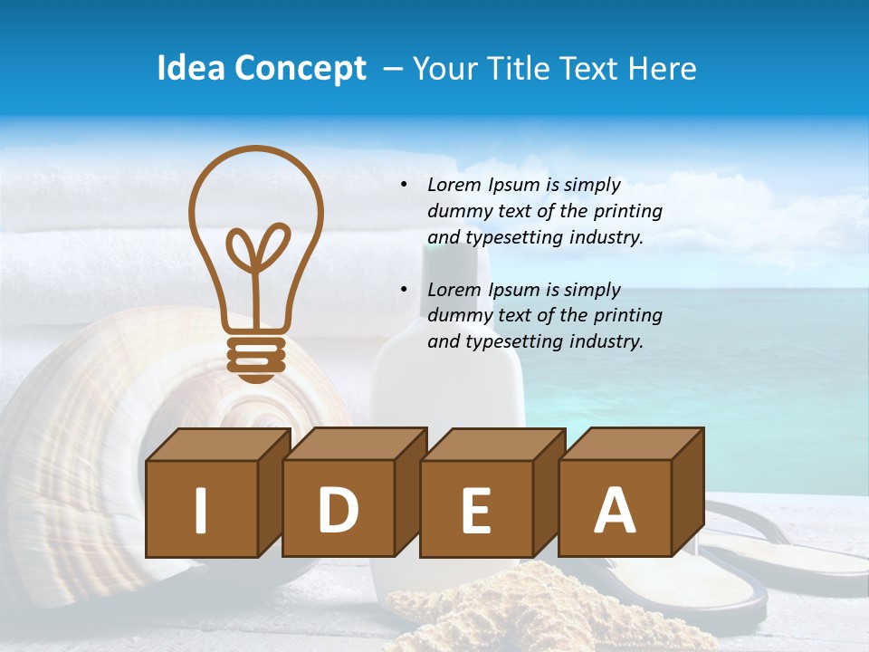 Care Suntan Shower PowerPoint Template