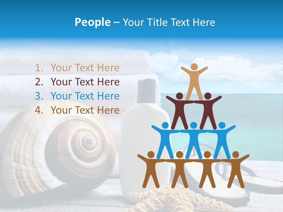 Care Suntan Shower PowerPoint Template