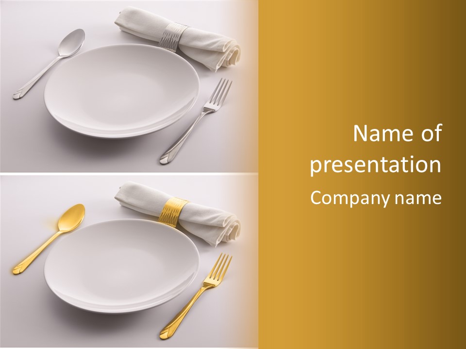 Set Lunch White PowerPoint Template