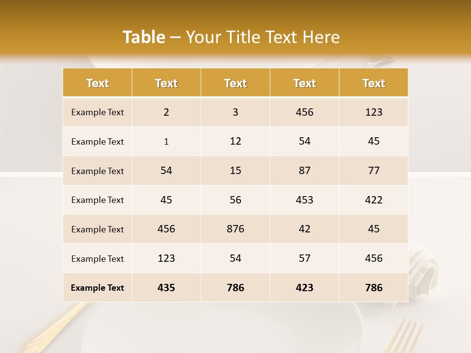 Set Lunch White PowerPoint Template