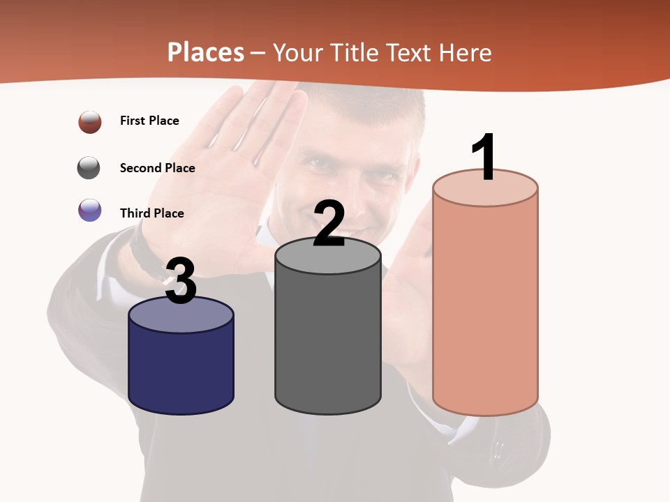 Sign Young Gesticulate PowerPoint Template