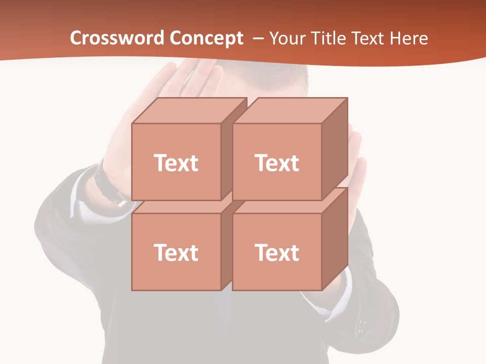 Sign Young Gesticulate PowerPoint Template