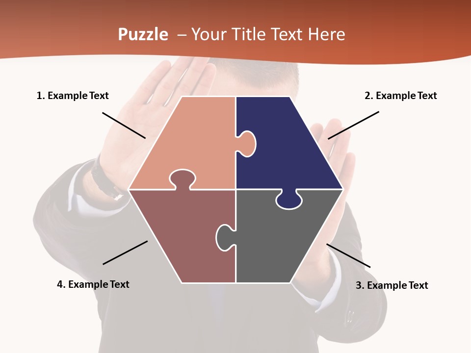 Sign Young Gesticulate PowerPoint Template