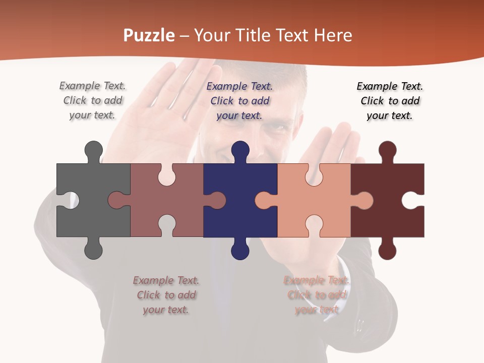 Sign Young Gesticulate PowerPoint Template