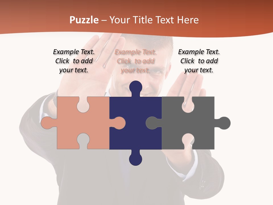 Sign Young Gesticulate PowerPoint Template