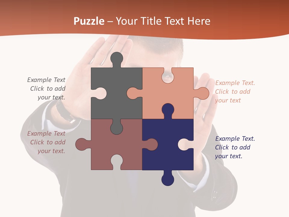 Sign Young Gesticulate PowerPoint Template