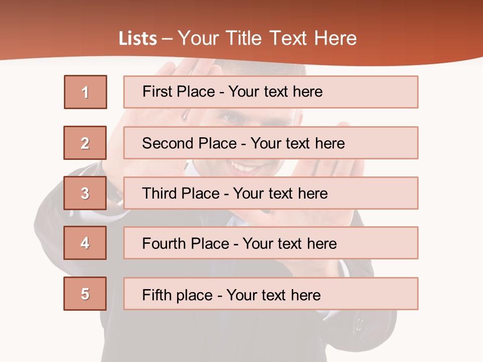 Sign Young Gesticulate PowerPoint Template